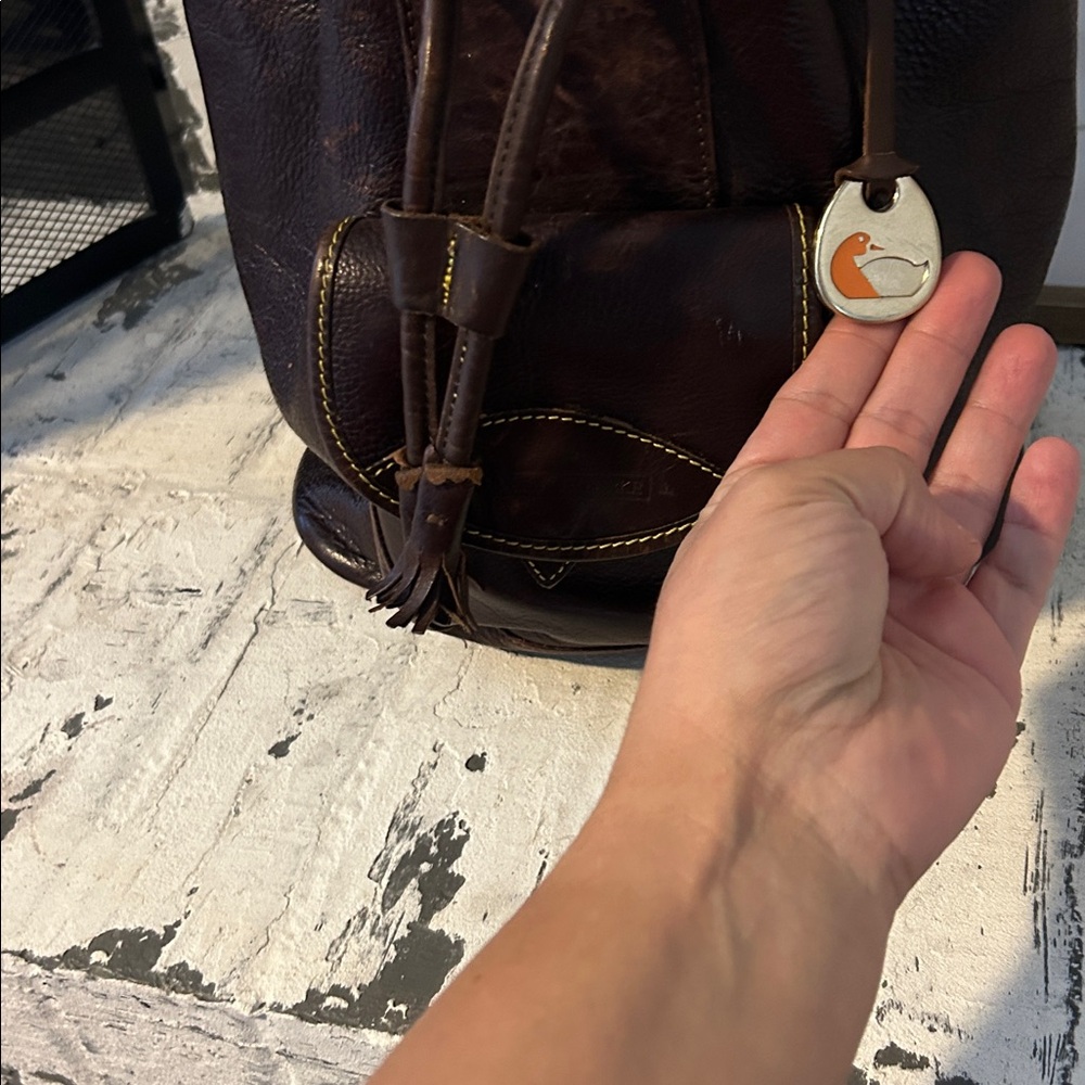 Brown Leather Bucket Bag
